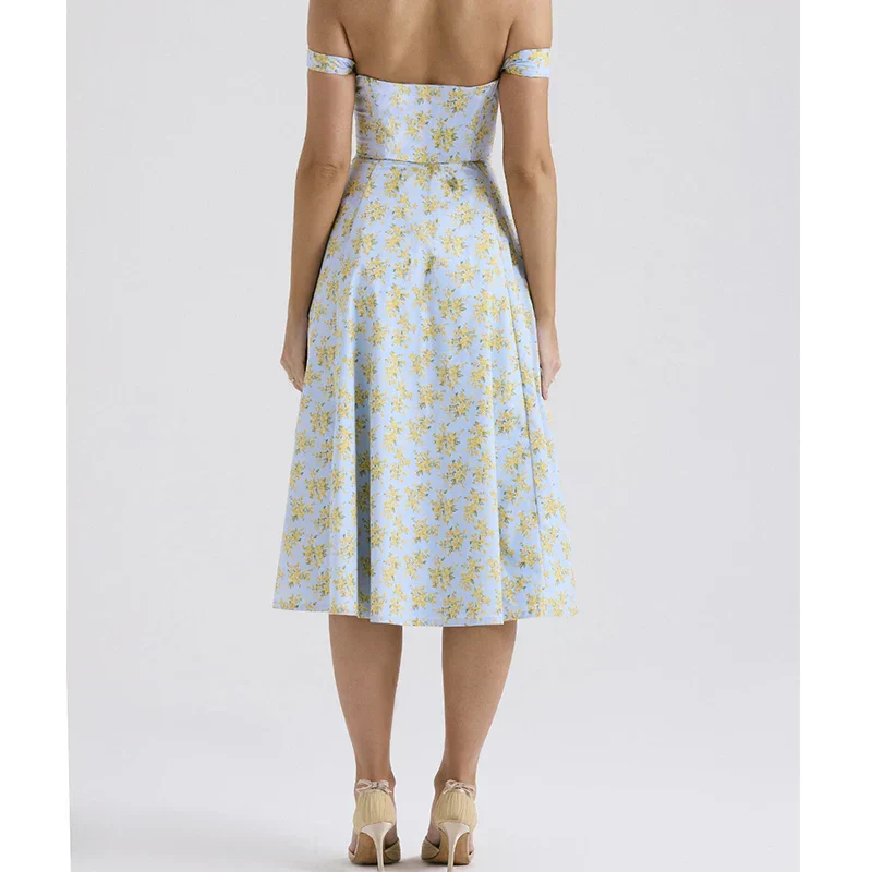 Eliza | Floral Corset Midi Dress - Image 6