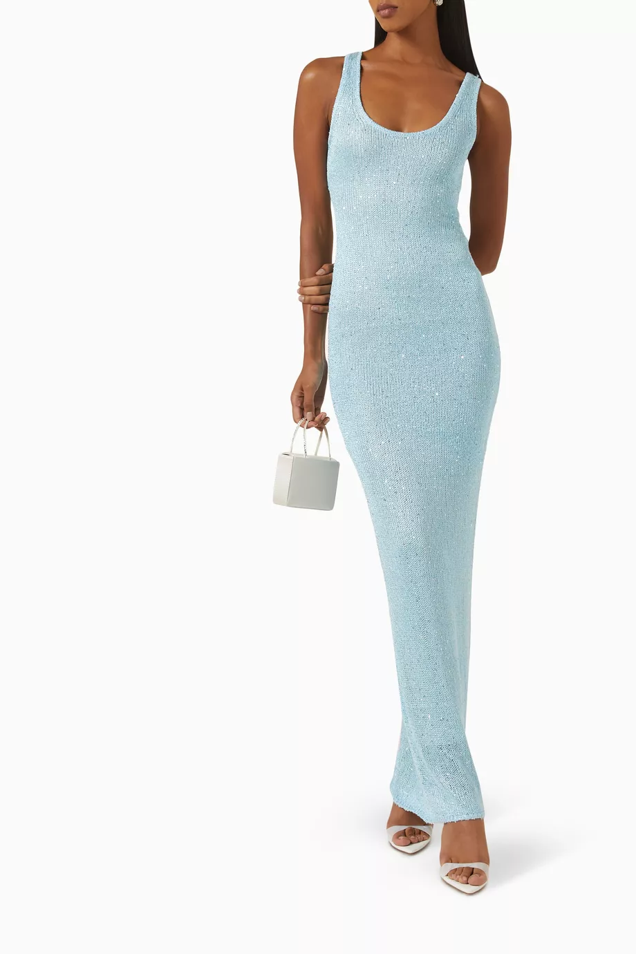 Elly | Sequin Detail Maxi Dress In Light Blue - Image 2
