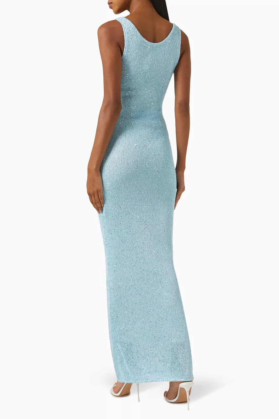 Elly | Sequin Detail Maxi Dress In Light Blue - Image 3