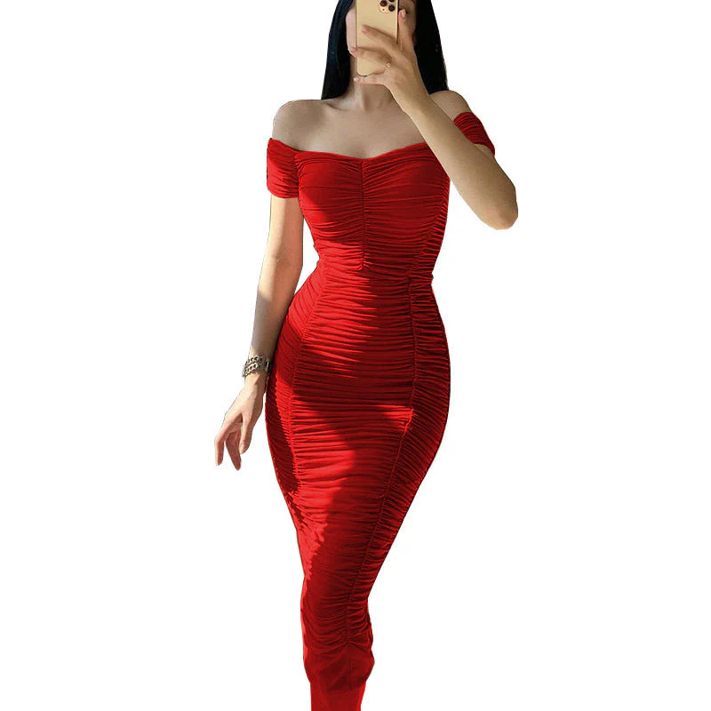 Ember | Women's Off-Shoulder Ruched Dress - Image 3