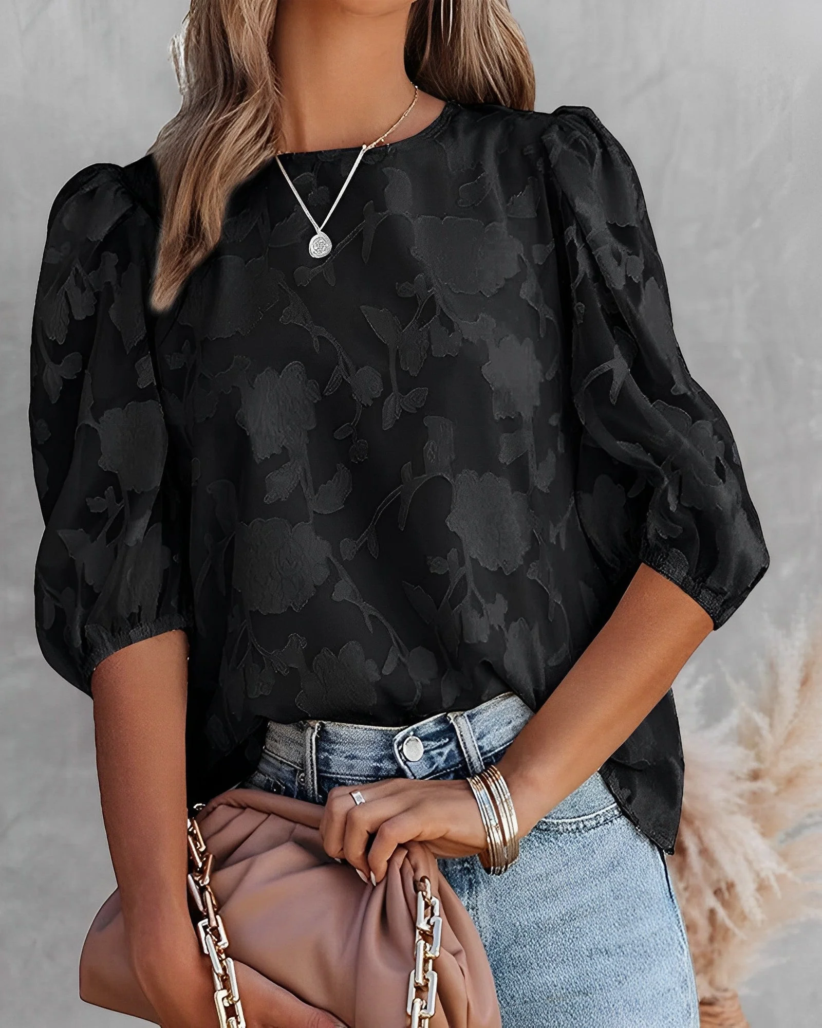 Endellion | Puff Sleeve Chiffon Shirt - Image 9