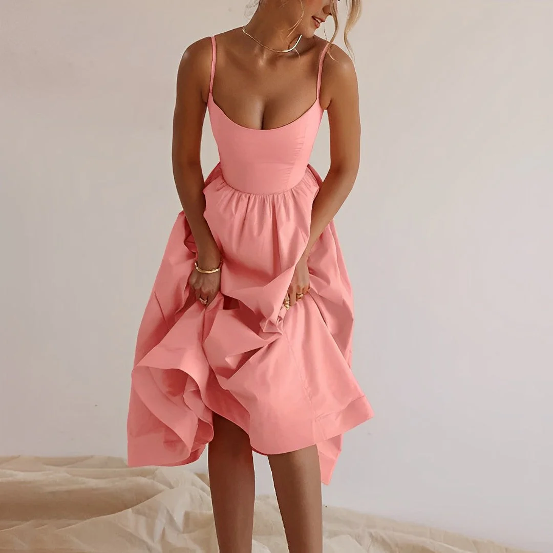 Enid | Spaghetti Strap Puff Dress - Image 4