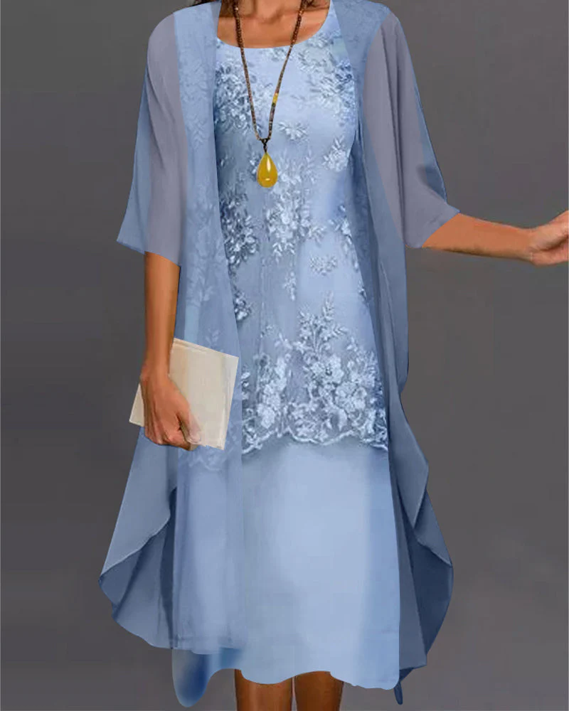Etta | Elegant Two-Piece Chiffon Dress - Image 2