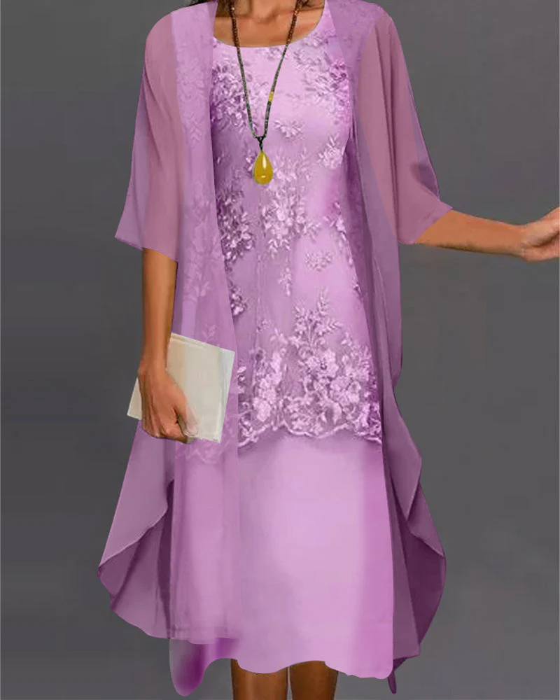 Etta | Elegant Two-Piece Chiffon Dress - Image 3
