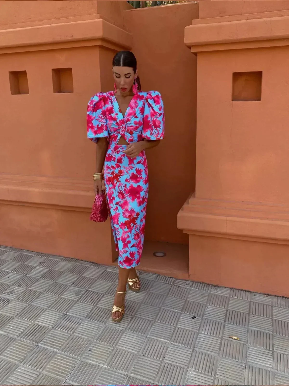 Etta | Women's Elegant Puff Sleeve Printed Dress - Image 6
