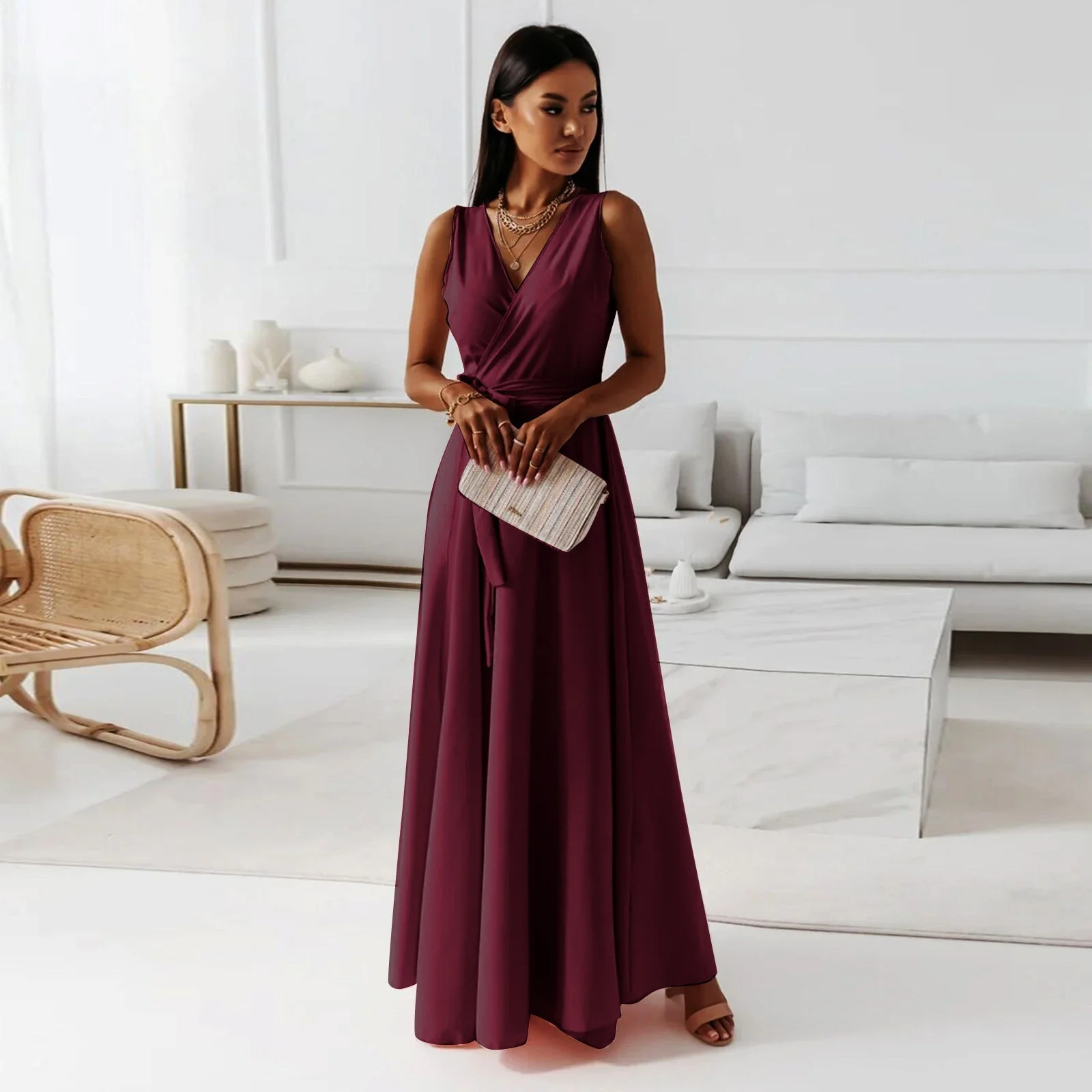 Fenella | Plain Long Dress - Image 3