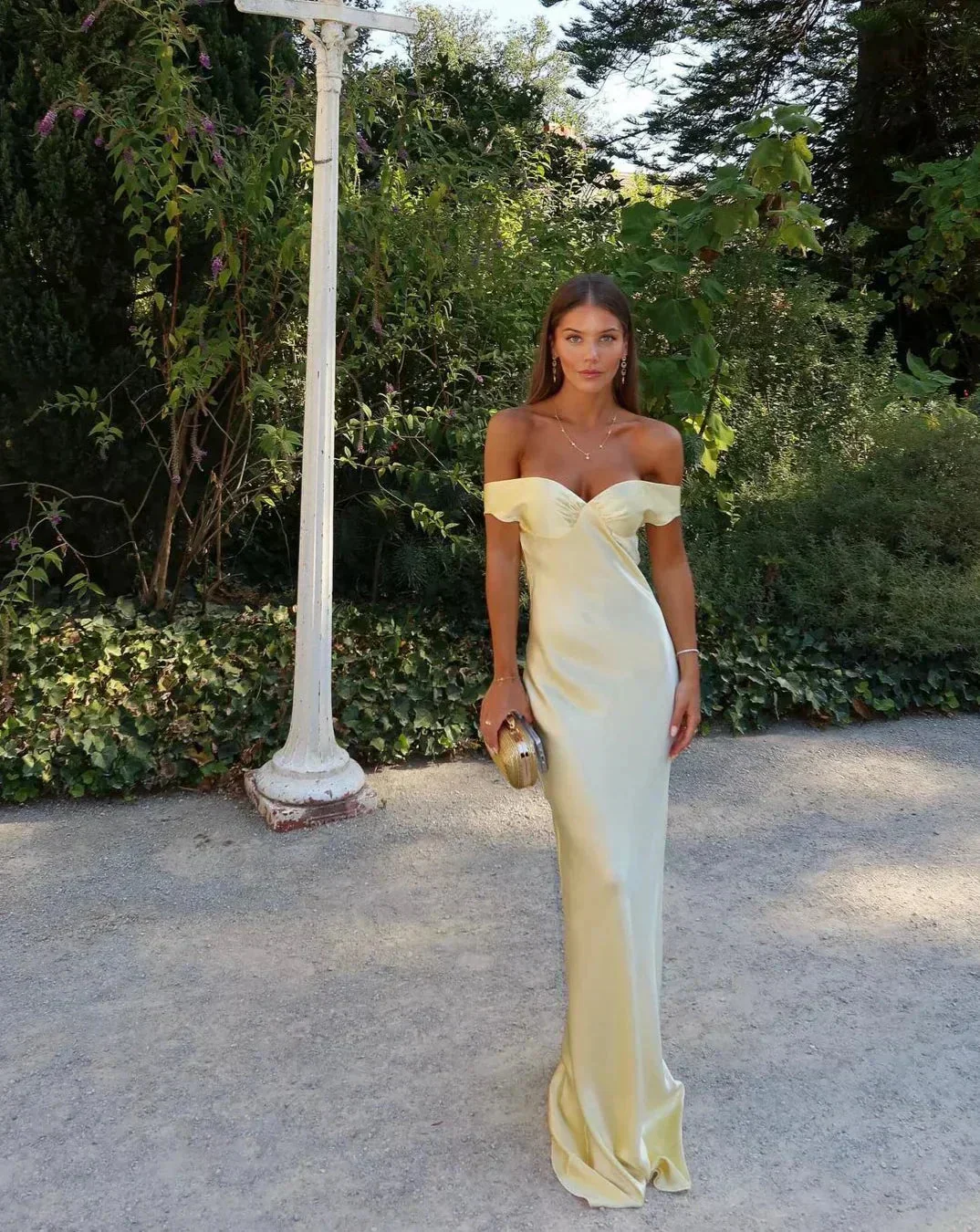Florence | Off Shoulder Yellow Maxi Dress - Image 2