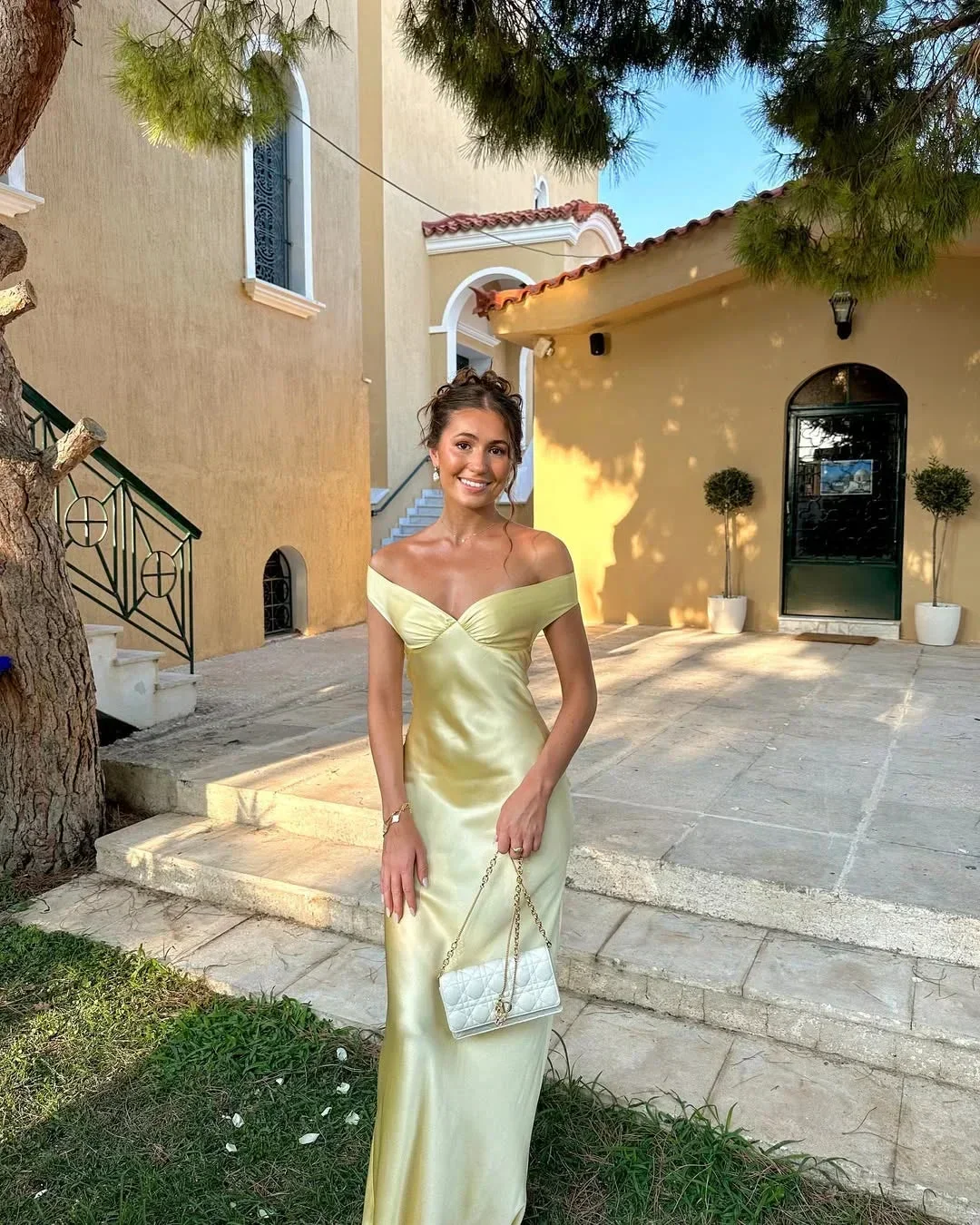 Florence | Off Shoulder Yellow Maxi Dress - Image 3