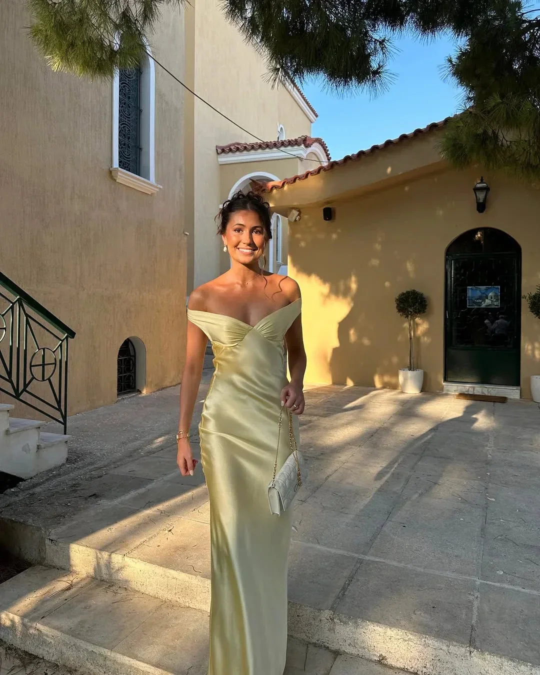 Florence | Off Shoulder Yellow Maxi Dress - Image 4