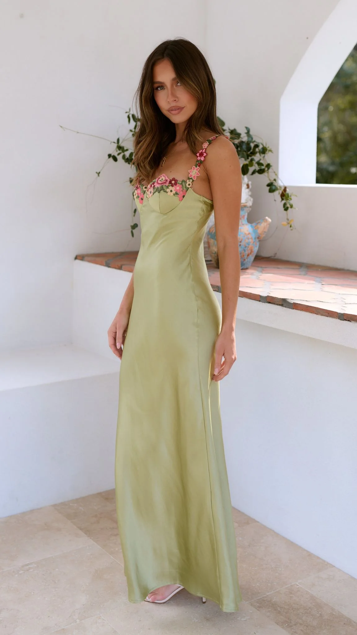 Francesca | Floral Detail Maxi Dress - Image 3