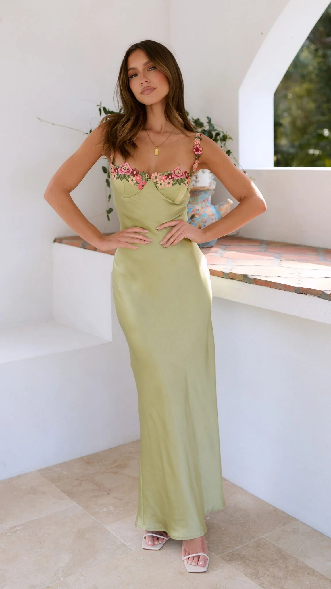 Francesca | Floral Detail Maxi Dress - Image 5