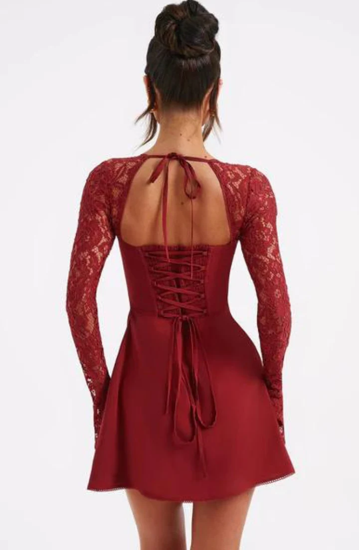Freesia | Elegant Lace Mini Dress - Image 10
