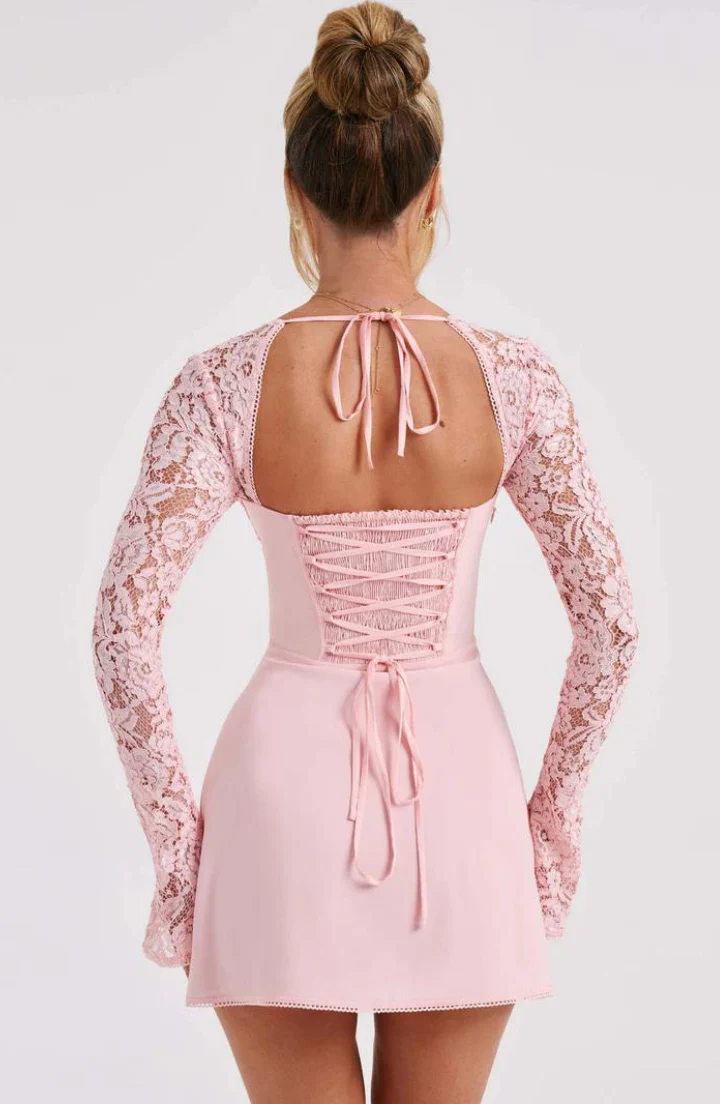 Freesia | Elegant Lace Mini Dress - Image 8