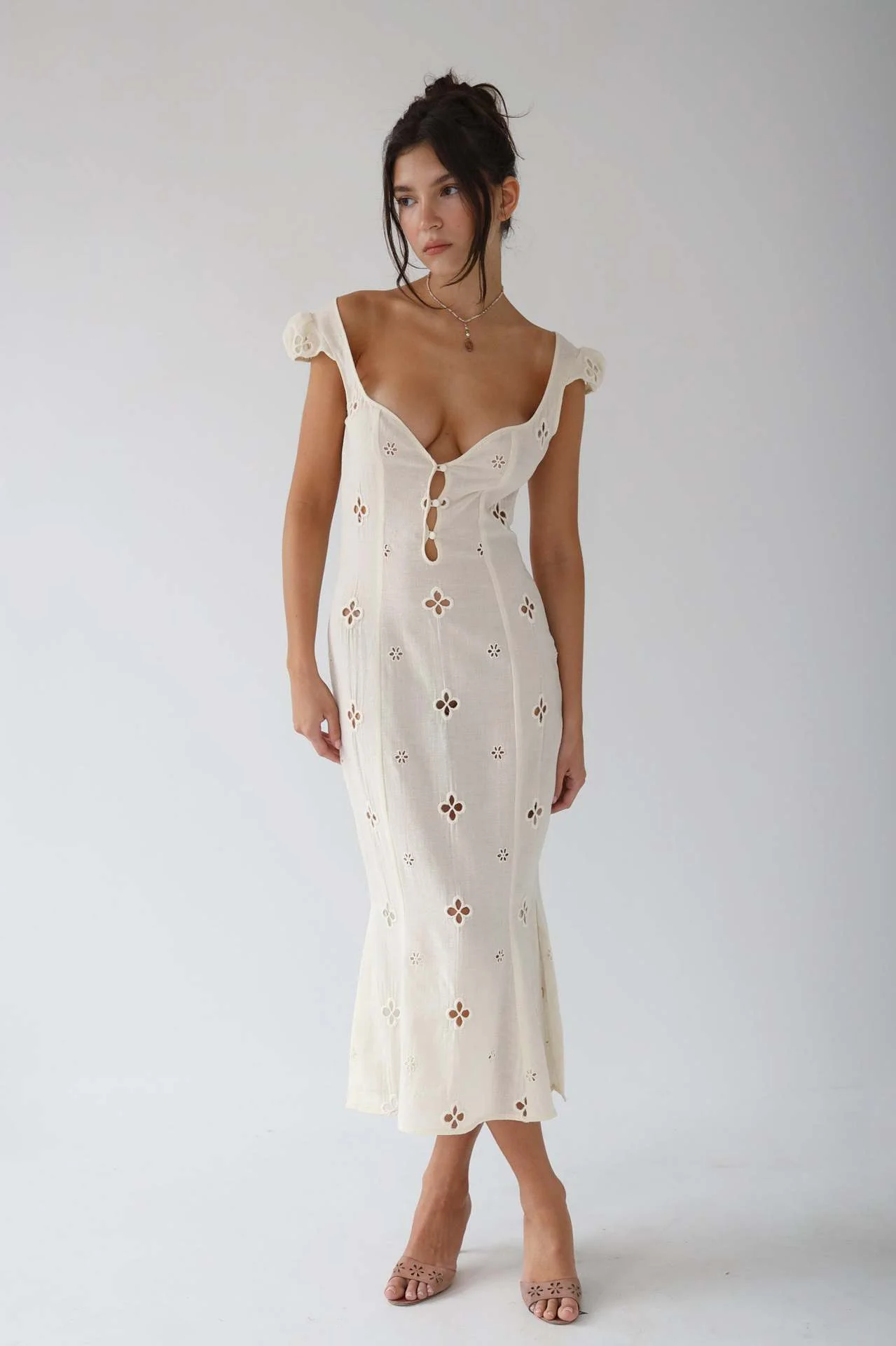 Greer | Vintage Embroidered Midi Dress - Image 2