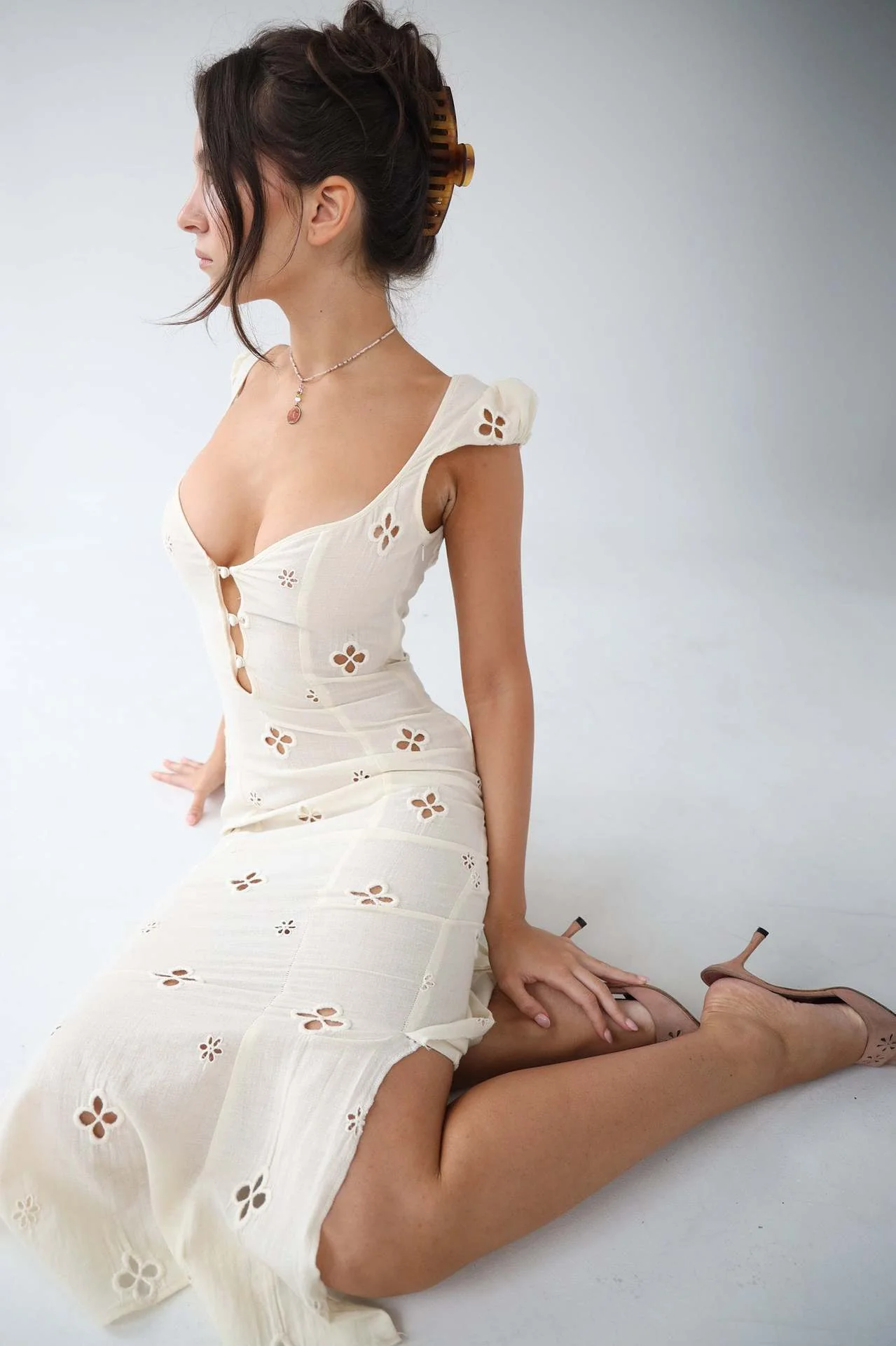 Greer | Vintage Embroidered Midi Dress - Image 4
