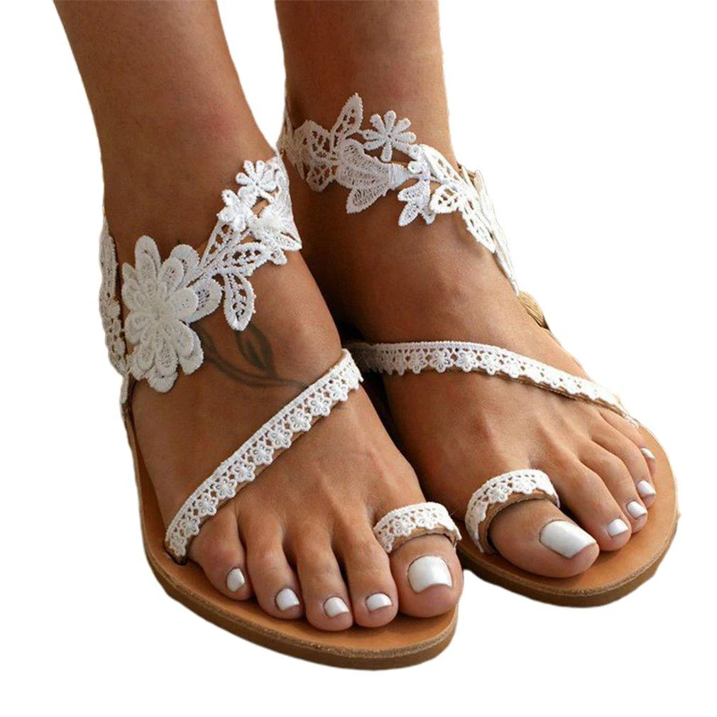 Hania | Flat Lace Sandals - Image 3