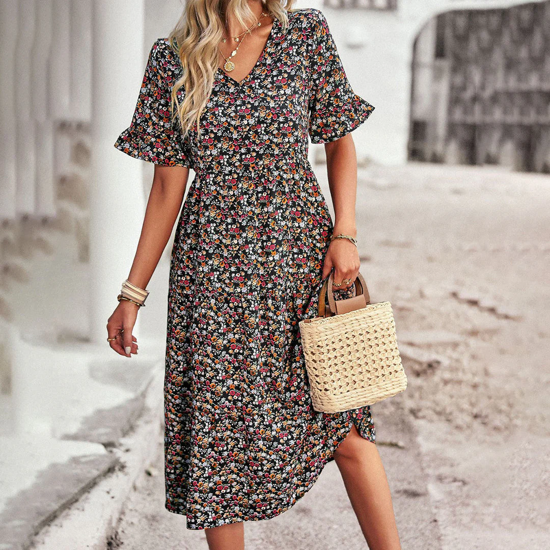 Hestia | Boho Floral Midi Dress - Image 2
