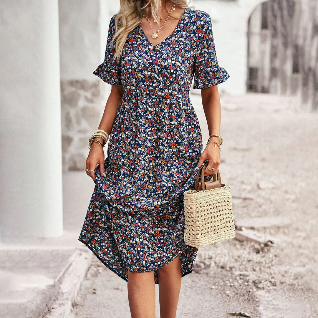Hestia | Boho Floral Midi Dress - Image 3