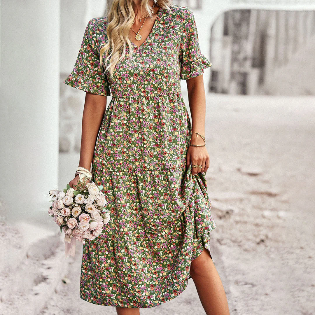 Hestia | Boho Floral Midi Dress - Image 4