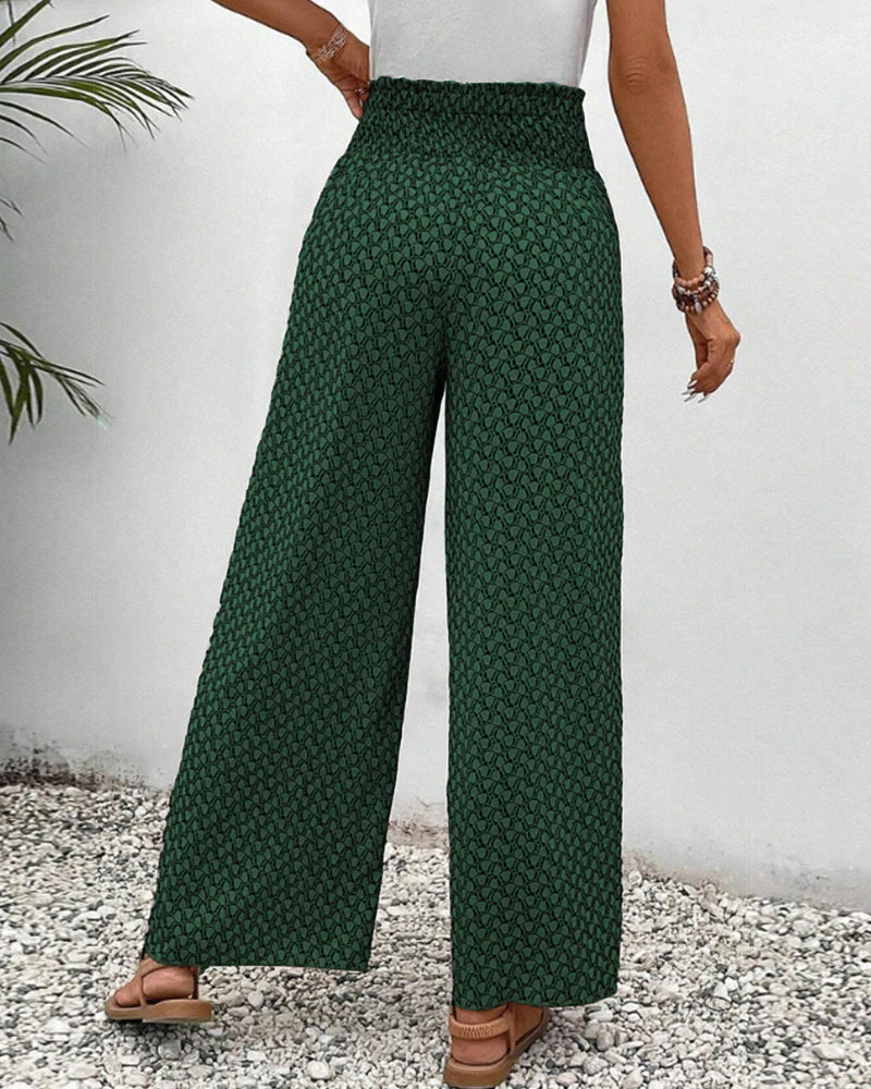Honey | High-Waisted Summer Geometric Print Pants for Women - Image 12