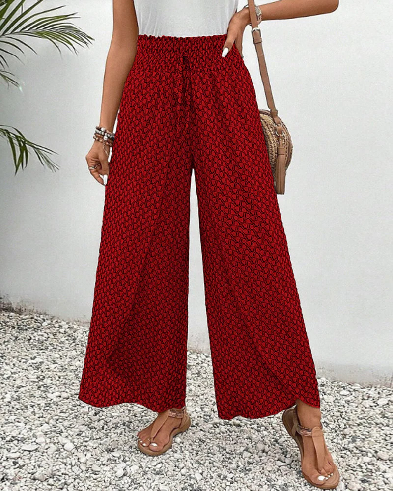 Honey | High-Waisted Summer Geometric Print Pants for Women - Image 5