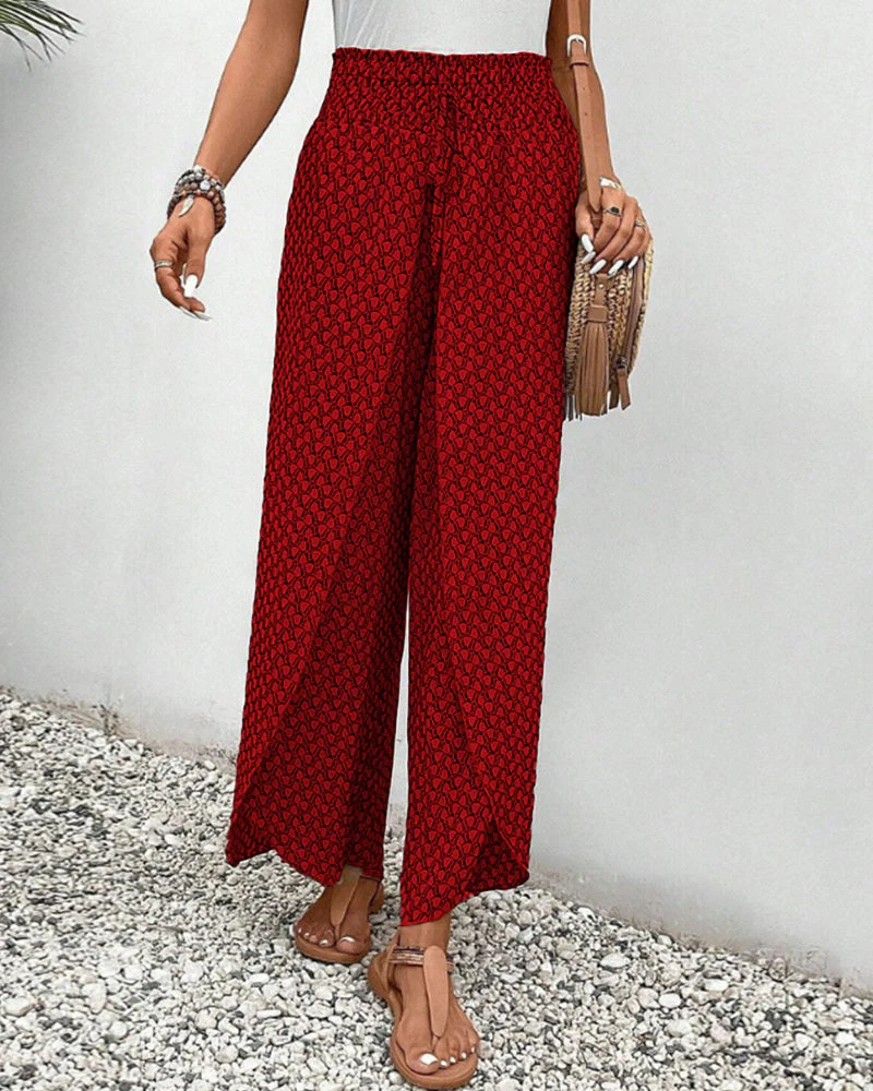 Honey | High-Waisted Summer Geometric Print Pants for Women - Image 6