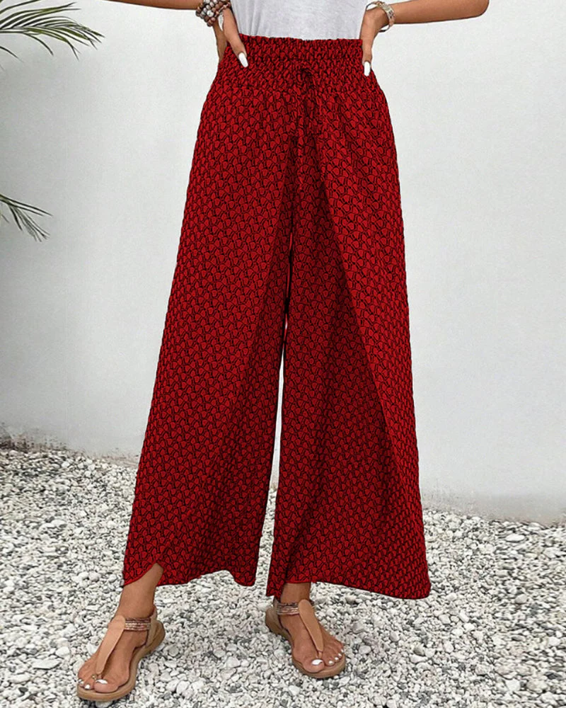 Honey | High-Waisted Summer Geometric Print Pants for Women - Image 7
