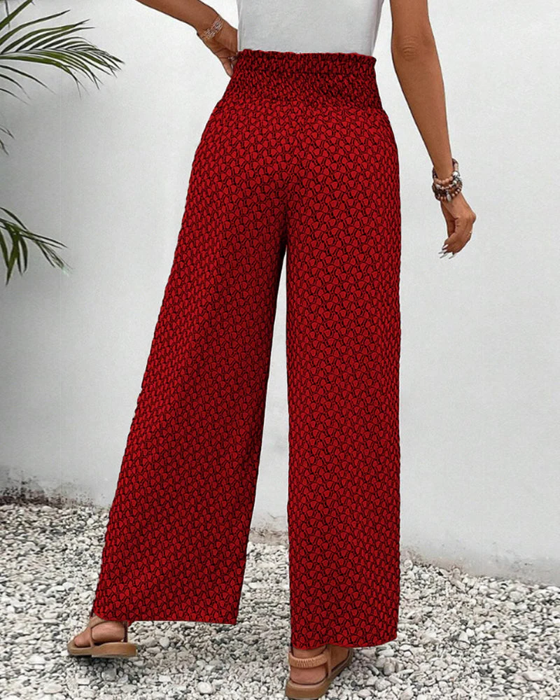 Honey | High-Waisted Summer Geometric Print Pants for Women - Image 8