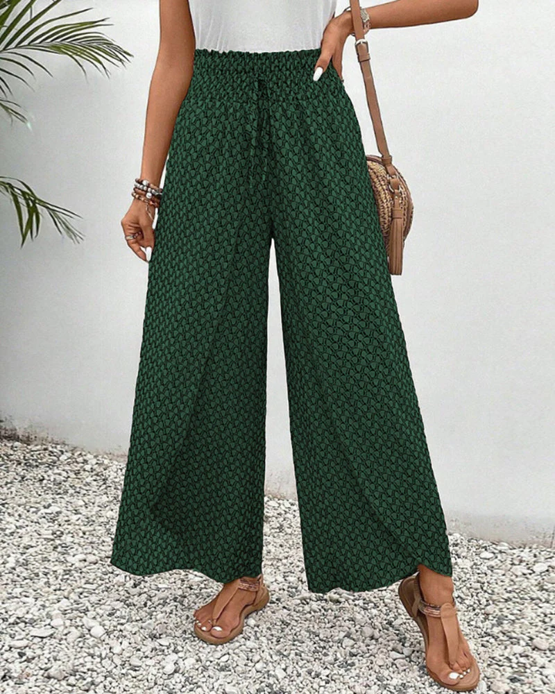 Honey | High-Waisted Summer Geometric Print Pants for Women - Image 9