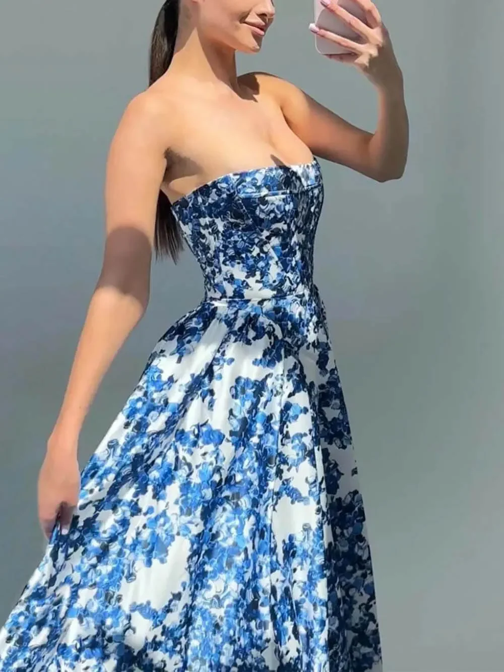 Indie | Elegant Strapless Maxi Dress - Image 6
