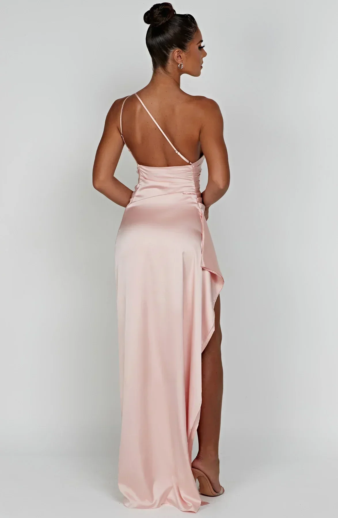 Isabeau | One Shoulder Satin Dress - Image 13