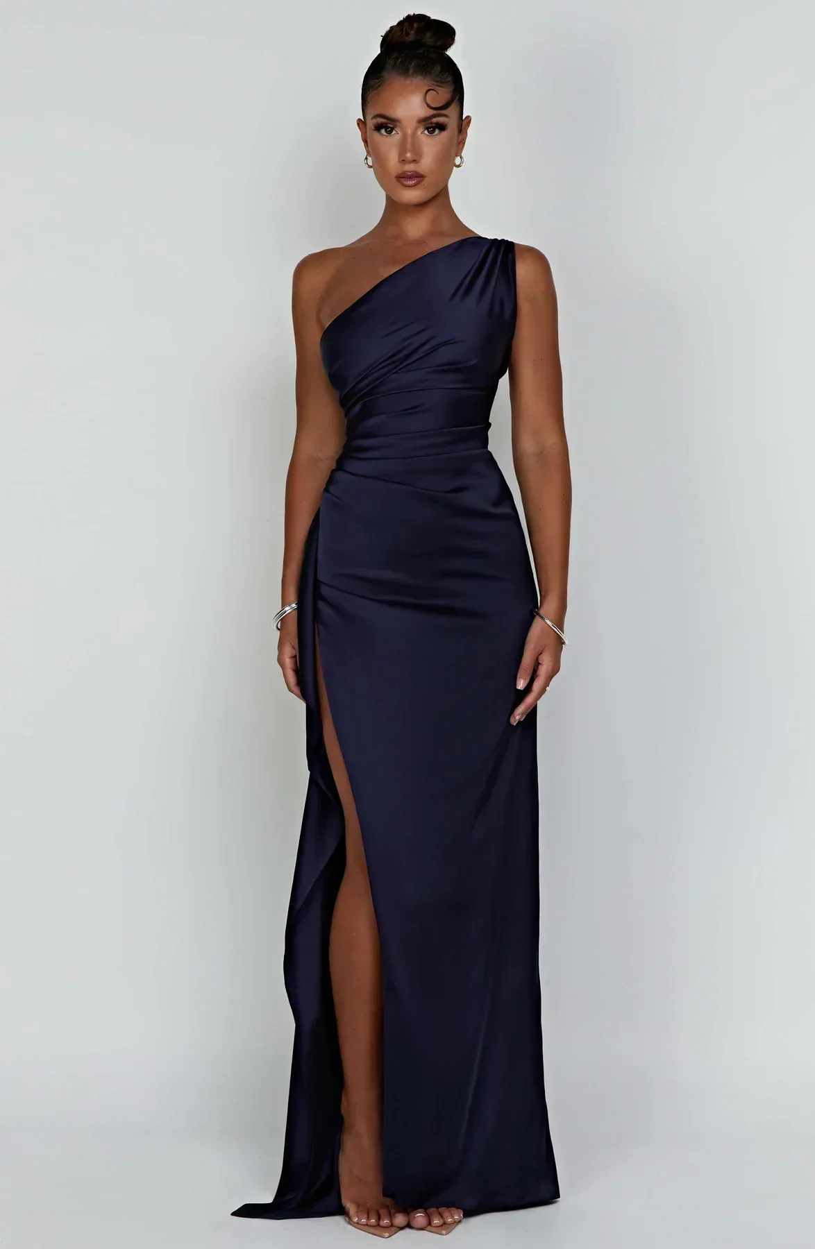 Isabeau | One Shoulder Satin Dress - Image 18