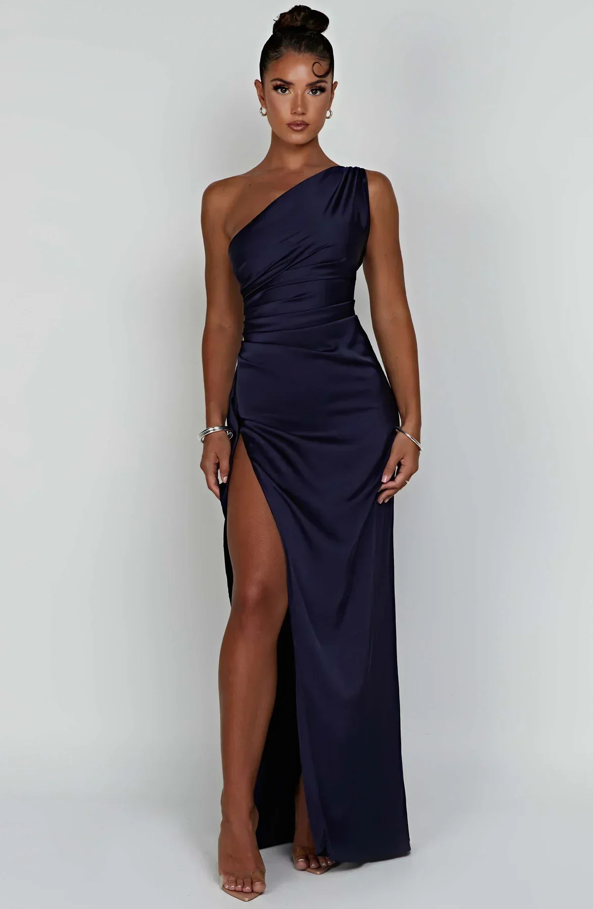 Isabeau | One Shoulder Satin Dress - Image 19