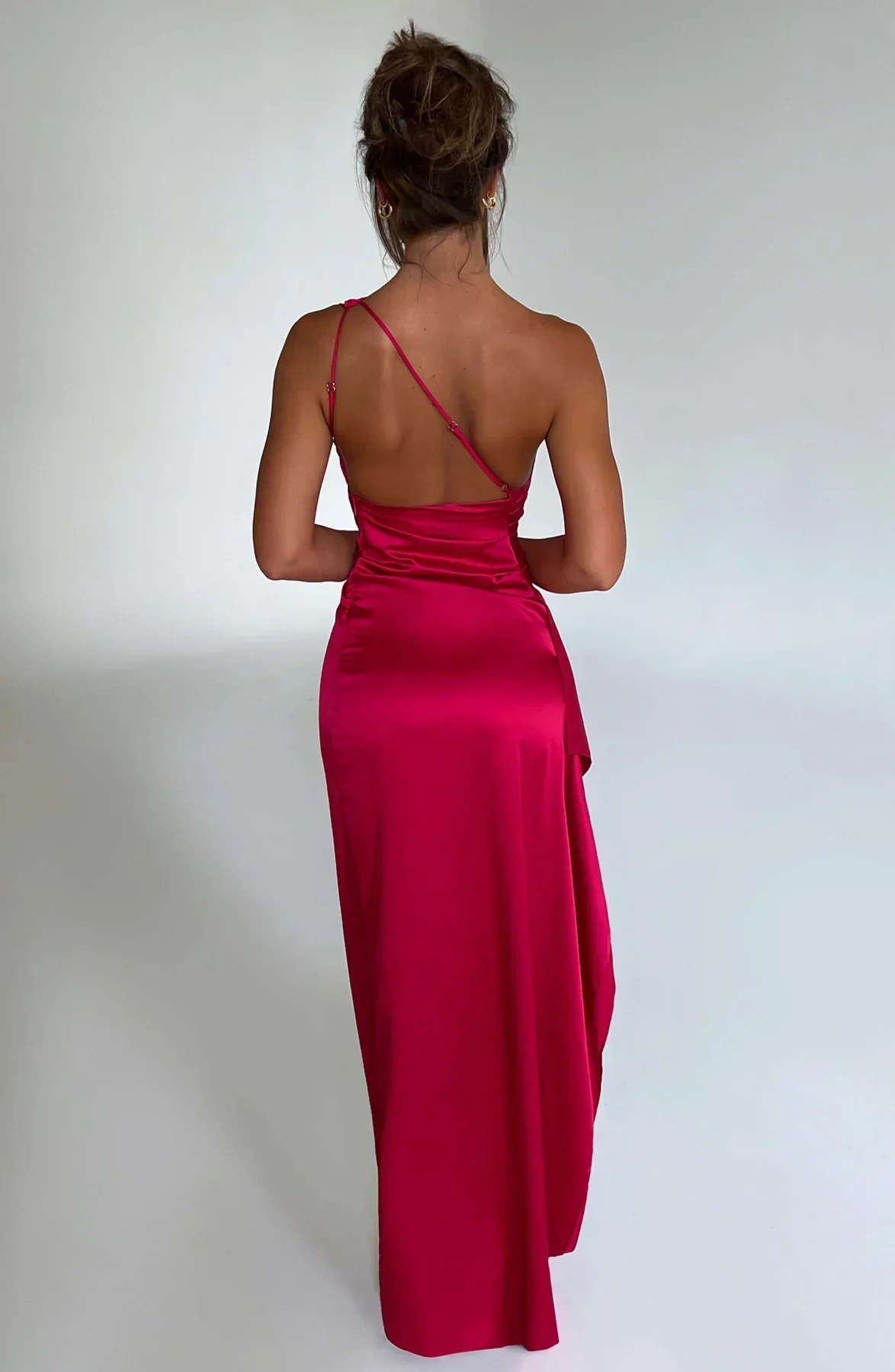 Isabeau | One Shoulder Satin Dress - Image 2