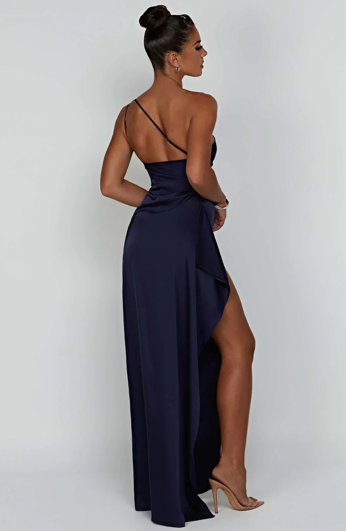Isabeau | One Shoulder Satin Dress - Image 20