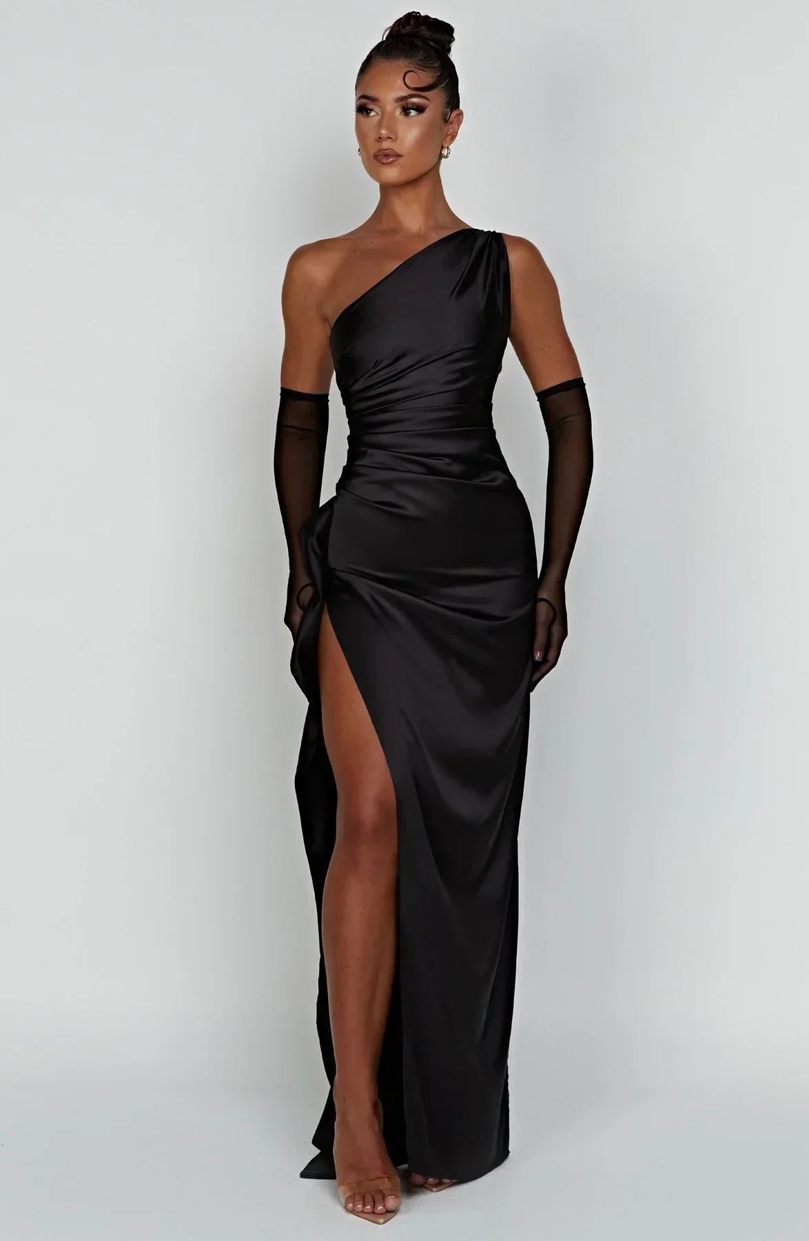 Isabeau | One Shoulder Satin Dress - Image 26