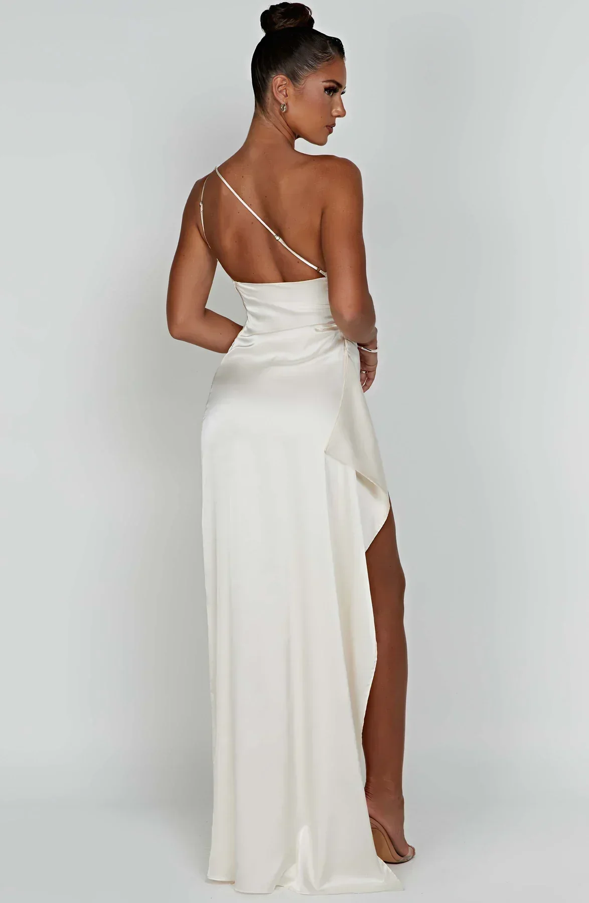 Isabeau | One Shoulder Satin Dress - Image 40