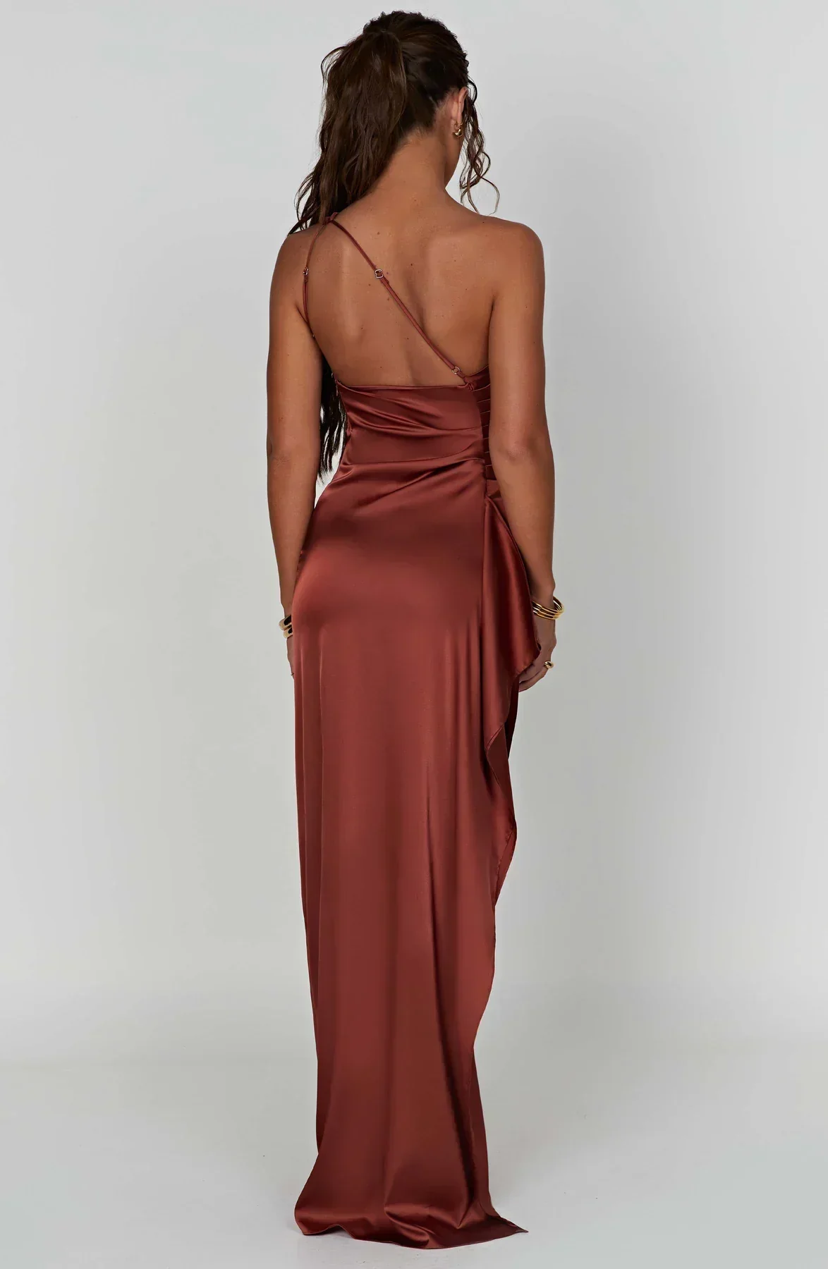Isabeau | One Shoulder Satin Dress - Image 47