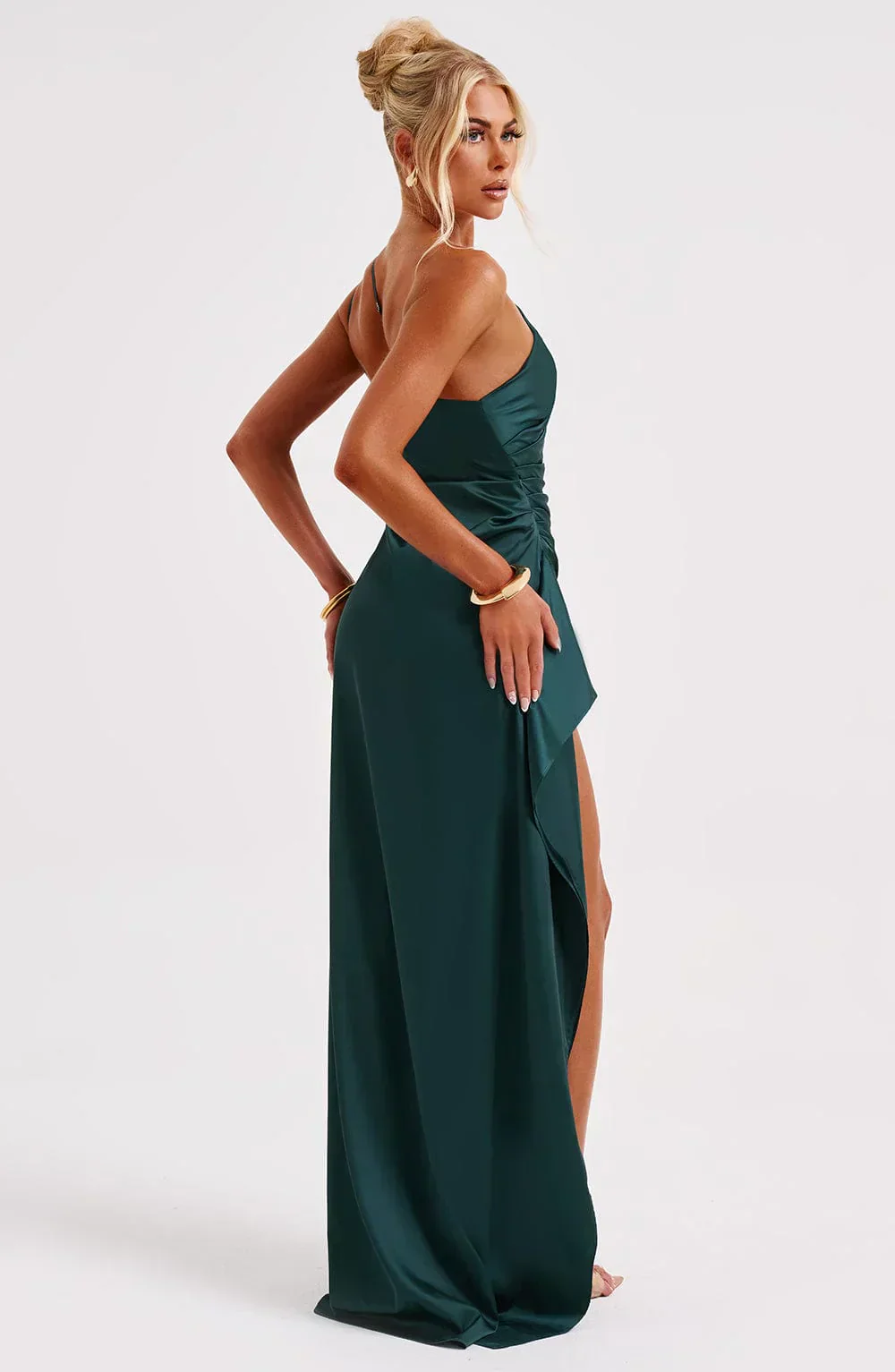 Isabeau | One Shoulder Satin Dress - Image 62