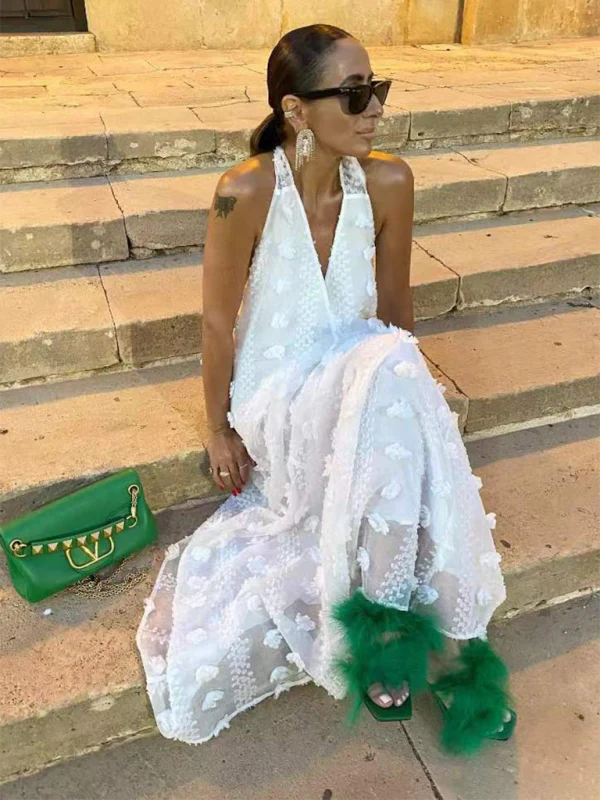 Isabelle | Floral Halter Maxi Dress - Image 7