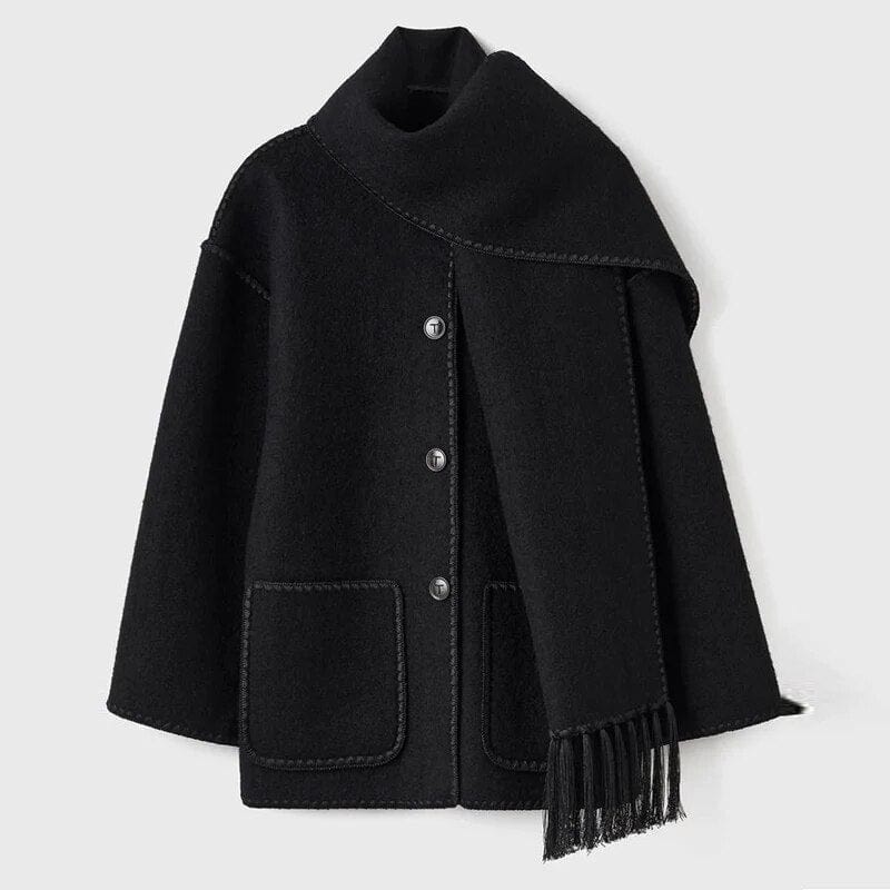 Isla | Poppy Fringed Scarf Coat - Image 3