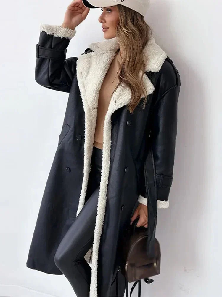 Jessica | Long Shearling Leather Coat - Image 5