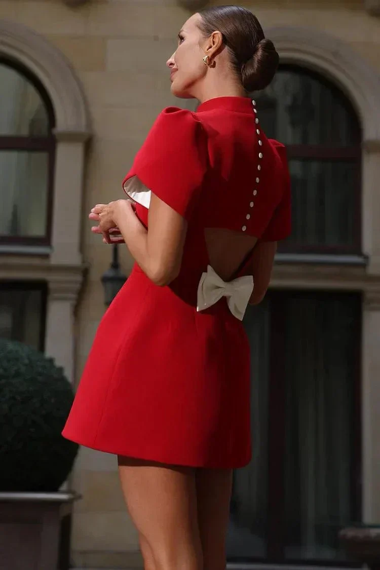 Josie | Petal Sleeves Mini Dress - Image 6