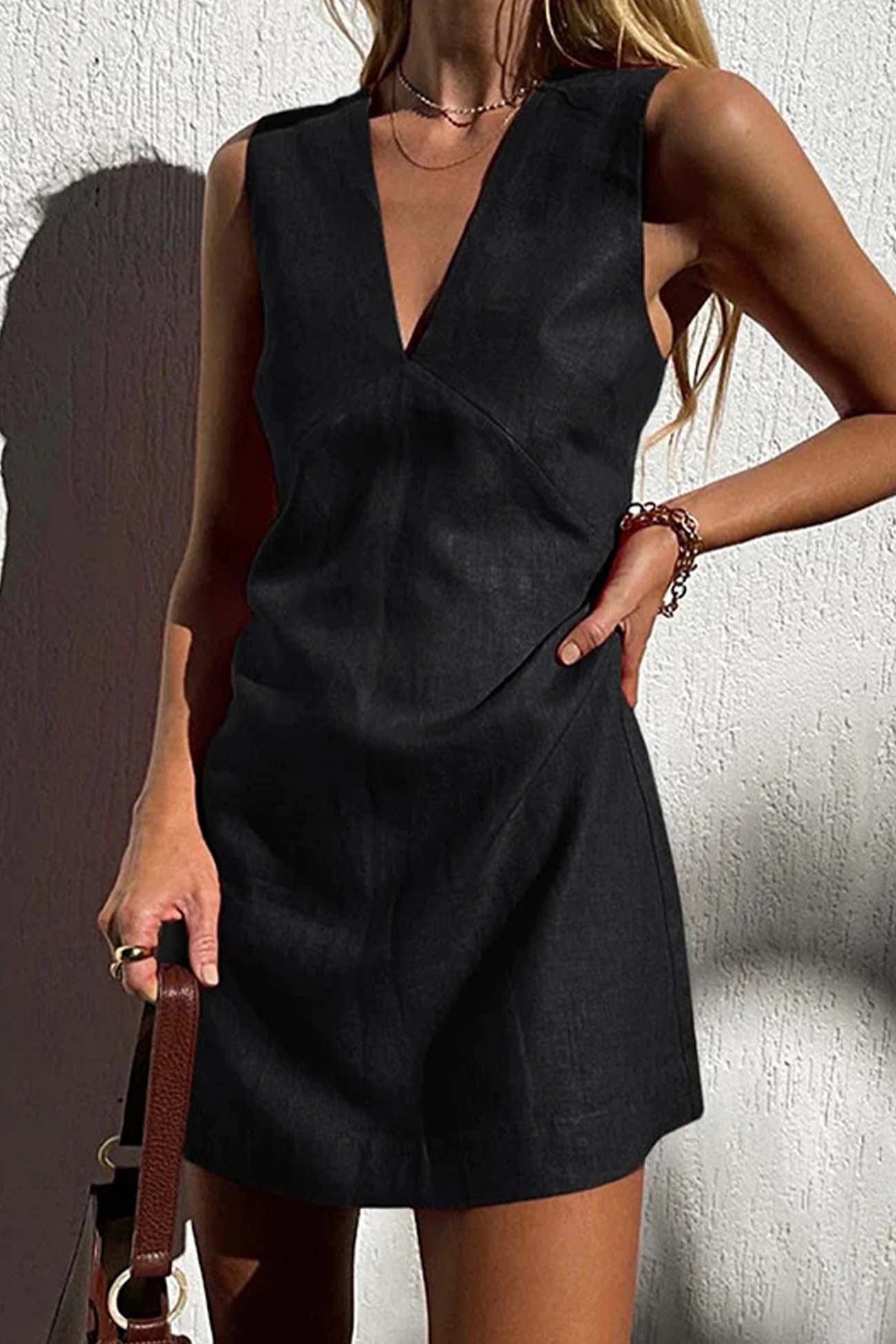 Juliet | V-Neck Mini Dress - Image 3