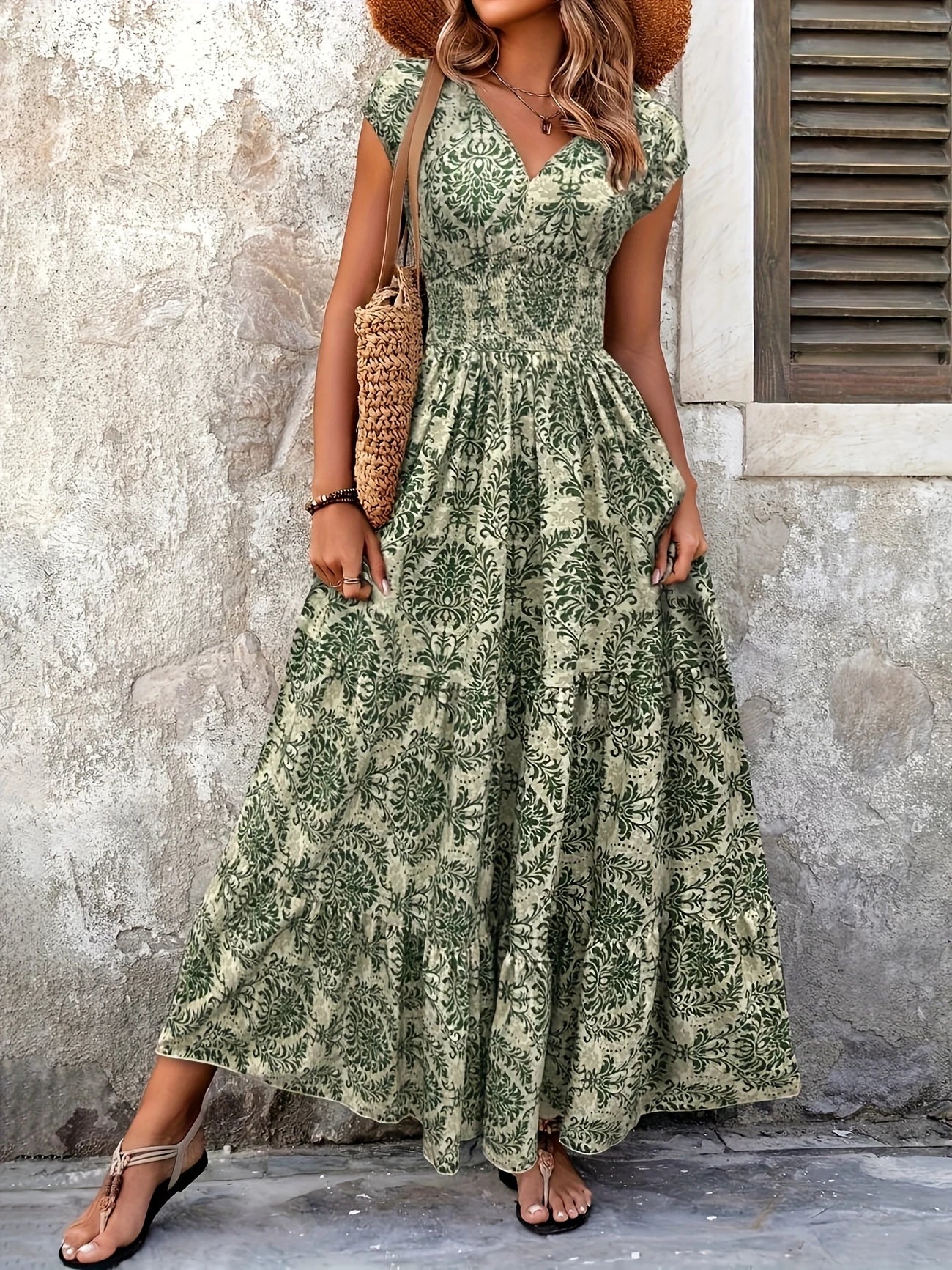 Kaia | V-Neck Maxi Dress with Ruffle Hem - Image 2