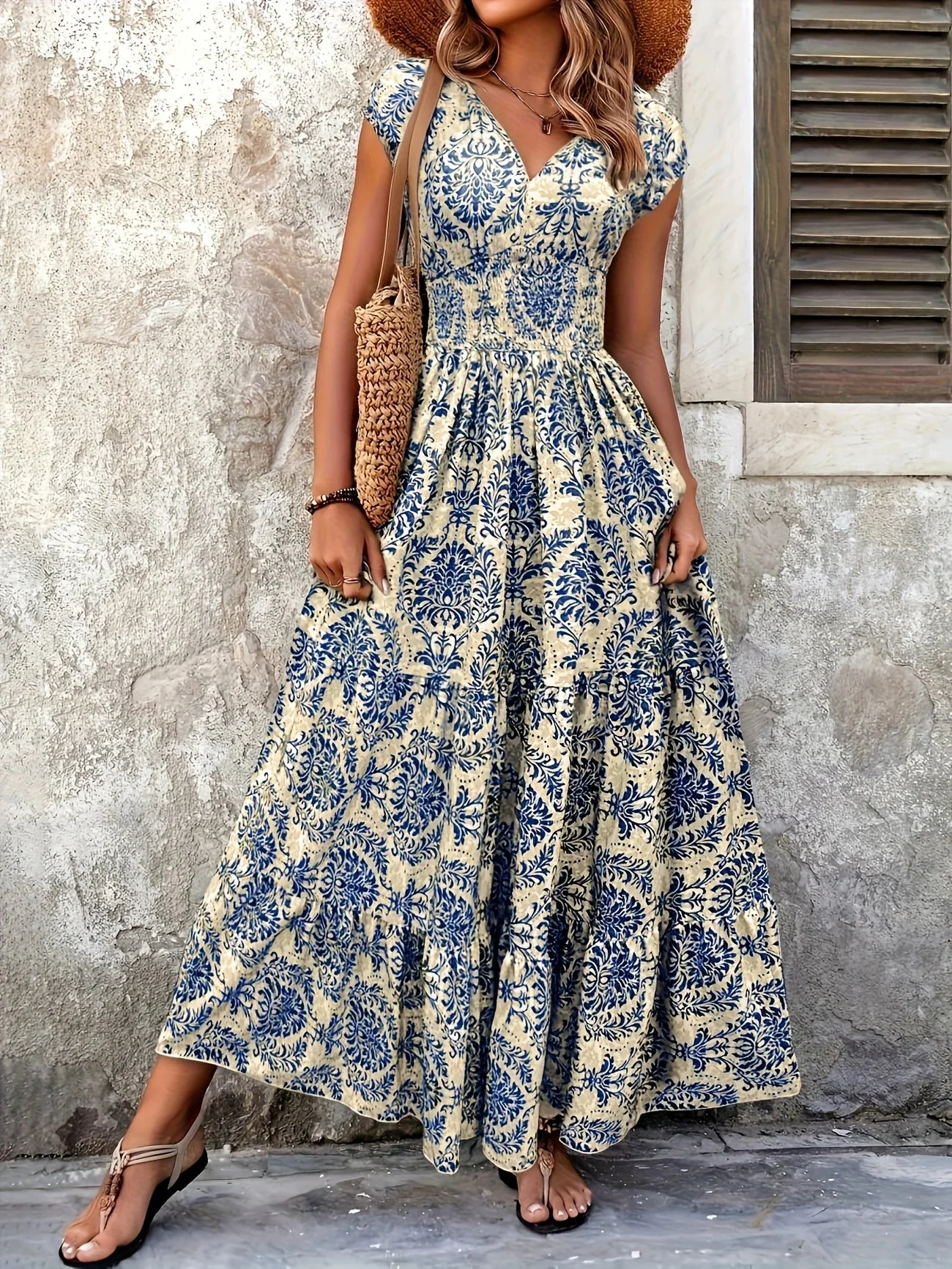 Kaia | V-Neck Maxi Dress with Ruffle Hem - Image 6