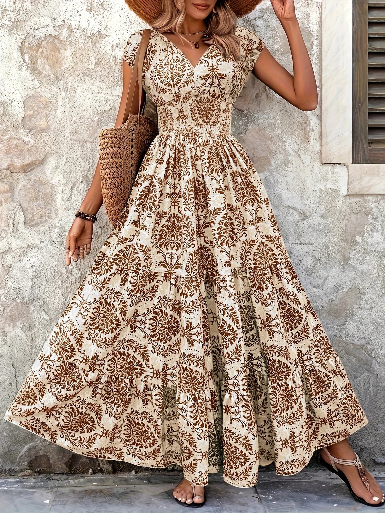 Kaia | V-Neck Maxi Dress with Ruffle Hem - Image 7
