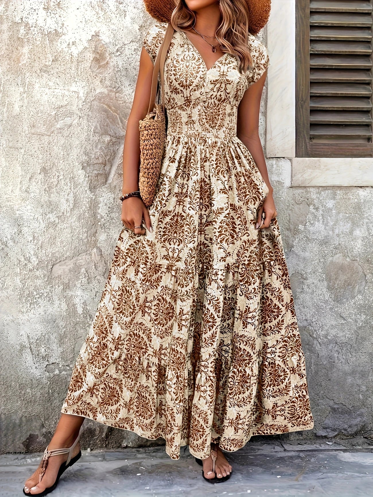Kaia | V-Neck Maxi Dress with Ruffle Hem - Image 9