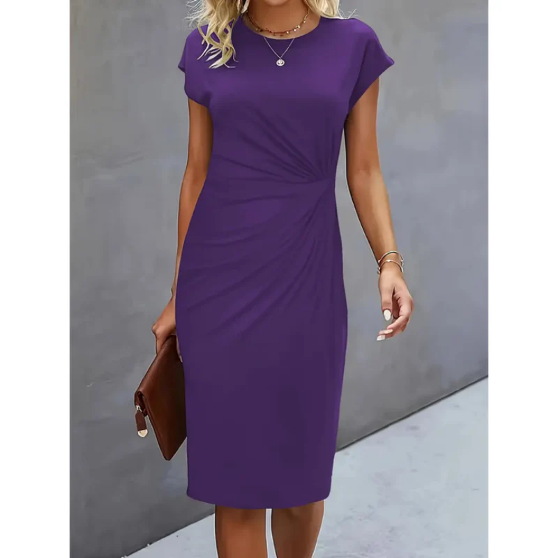 Lila | Short-Sleeve Formal Midi Dress for Women - Image 8