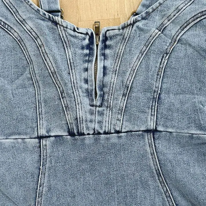 Lillian | Adjustable Straps Denim Dress - Image 5